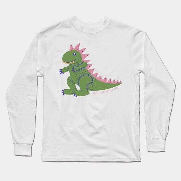 Dino plushie Long Sleeve T-Shirt by chickfish